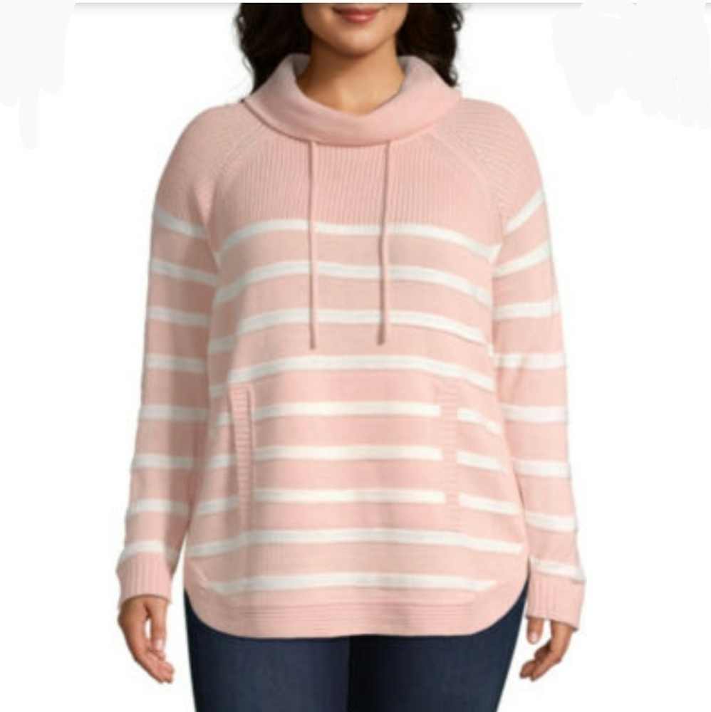 St. John's Bay Active-Plus Womens Cowl Neck Long S